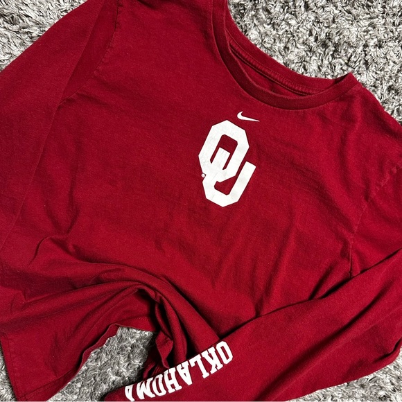 Nike Center Swoosh Oklahoma Sooners Long Sleeve Shirt - Picture 1 of 3